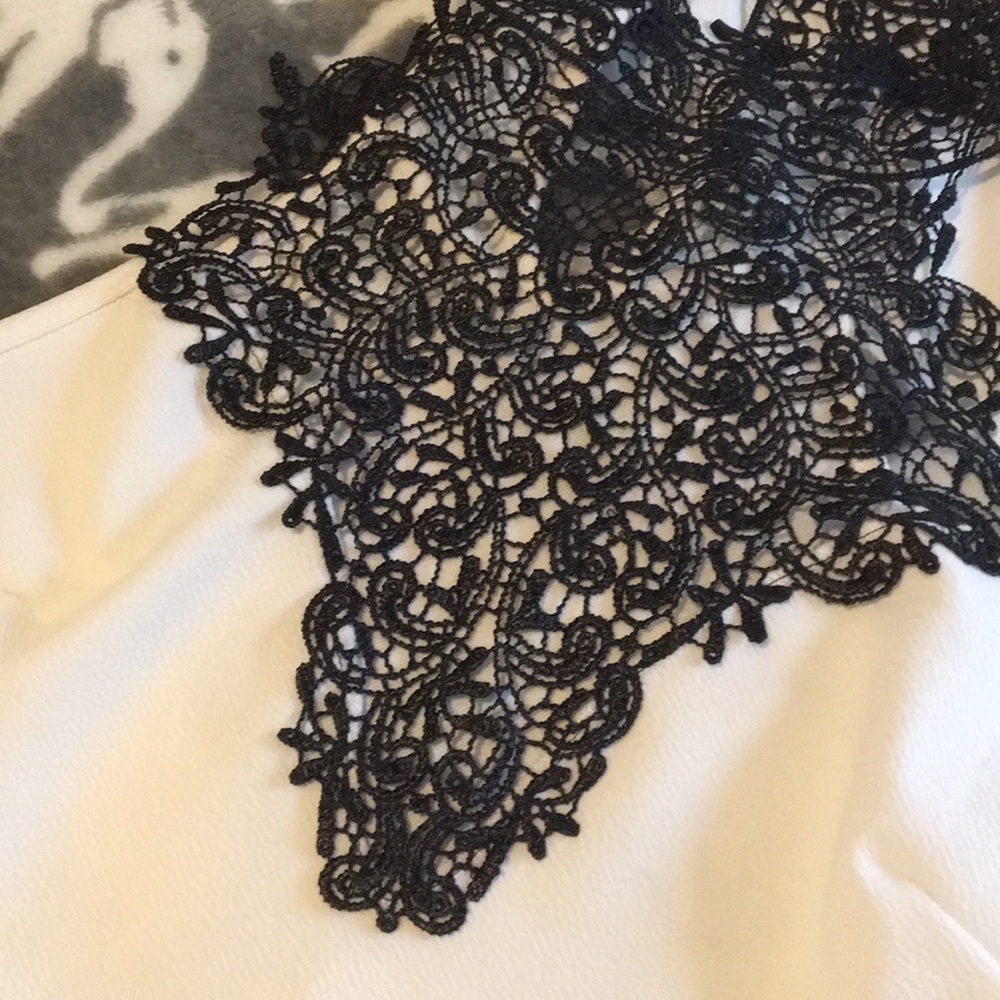 Black and White High Neck Top - Picture 2 of 4